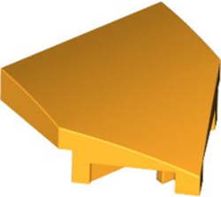 Brick Wedged, Curved 2 x 2 with Stud Notches in Bright Light Orange