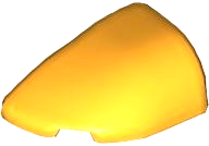 Brick Round, Curved Double 3 x 2 Beveled with Stud Notch Left in Bright Light Orange