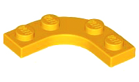 Plate Round Corner 3 x 3 with 2 x 2 Round Cutout in Bright Light Orange
