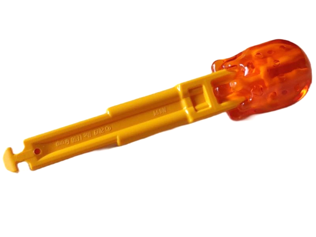 Projectile, Arrow with Shaft, Trans-Orange Liquid Shaped End in Bright Light Orange