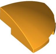 Brick Round Corner, Curved 3 x 3 x 1 Quarter Circle in Bright Light Orange
