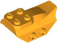 Brick Special 2 x 5 with Slope, Studs on Side in Bright Light Orange