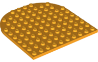 Plate 10 x 10 with Rounded End in Bright Light Orange