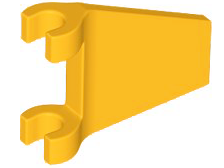 Flag 2 x 2 Trapezoid with Flared Area between Clips in Bright Light Orange