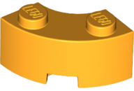 Brick Round Corner 2 x 2 Macaroni with Stud Notch and Reinforced Underside [New Style] in Bright Light Orange