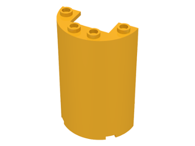 Cylinder Half 2 x 4 x 5 with 1 x 2 cutout in Bright Light Orange
