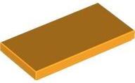 Tile 2 x 4 with Groove in Bright Light Orange
