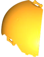 Panel Curved, Quarter, with Bars at Each End in Bright Light Orange