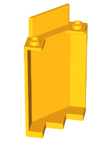 Panel 3 x 3 x 6 Corner Wall without Bottom Indentations in Bright Light Orange