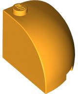 Brick Round Corner 3 x 3 x 2 Dome Top in Bright Light Orange