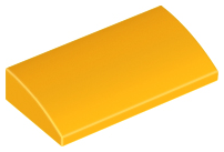 Brick Curved 2 x 4 x 2/3 No Studs, with Bottom Tubes in Bright Light Orange