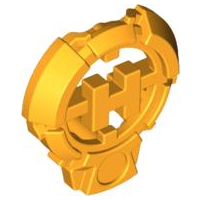 Large Figure Chest Badge with 'H' Hero Factory Logo Design in Bright Light Orange
