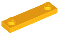 Plate Special 1 x 4 with 2 Studs, 3 Bottom Tubes in Bright Light Orange