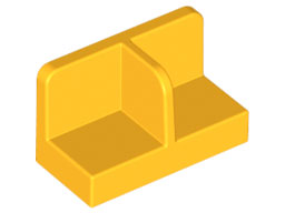 Panel 1 x 2 x 1 with Rounded Corners and Central Divider in Bright Light Orange
