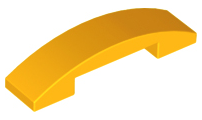 Brick Curved 4 x 1 Double, No Studs in Bright Light Orange