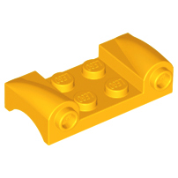 Vehicle Body, Wheel Arch / Mudguard 2 x 4 with Headlights and Curved Fenders in Bright Light Orange