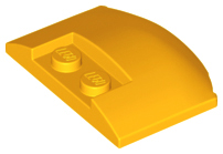 Brick Round 3 x 4 x 2/3 Triple Curved with 2 Sunk Studs in Bright Light Orange