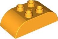 Duplo Brick 2 x 4 Curved Top in Bright Light Orange