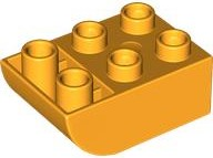 Duplo Brick 2 x 3 with Curved Bottom in Bright Light Orange