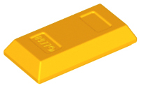 Tile Special 1 x 2 with Sloped Walls AKA Money / Gold Bar [Ingot] in Bright Light Orange