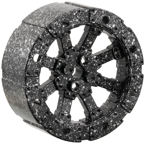 Wheel Wagon Viking with 12 Holes [7 Studs Diameter] in Speckle Black-Silver