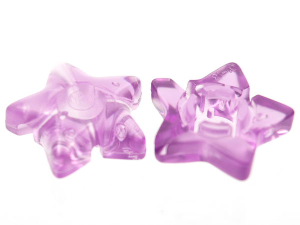 Clikits Icon, Star 2 x 2 Large with Hole in Trans-Light Purple