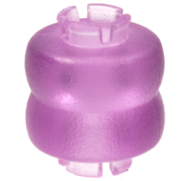 Clikits Bead, Connector Thick Small Double with 2 Pins in Trans-Light Purple