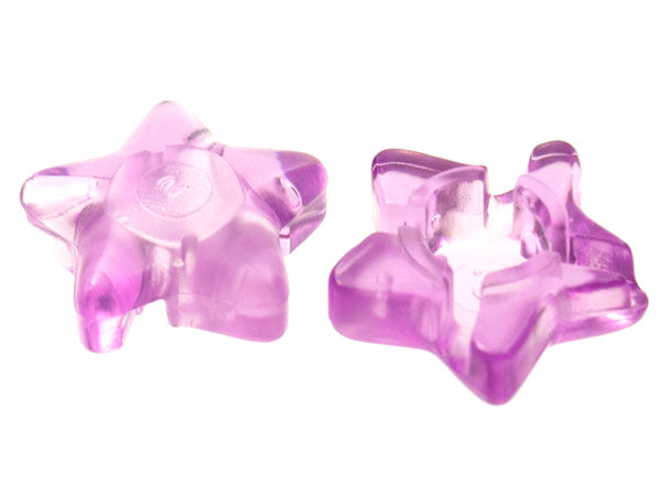 Clikits Icon, Star 2 x 2 Small, with Hole in Trans-Light Purple