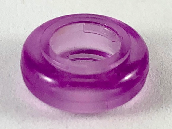 Clikits Bead, Ring, Thick Small with Hole in Trans-Light Purple