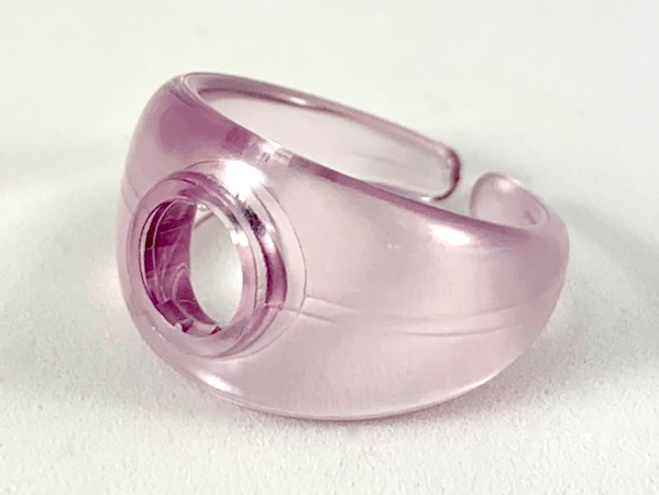 Clikits Ring, Wide Band with Hole in Top in Trans-Light Purple