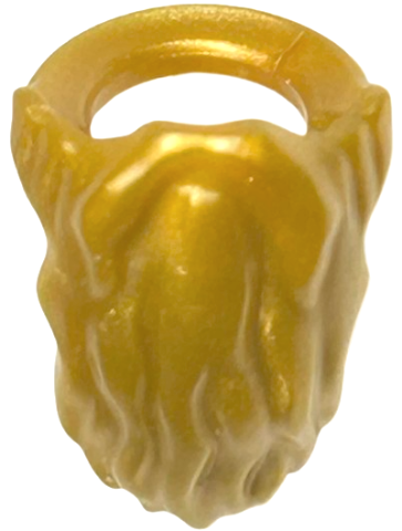 Minifig Neckwear Beard, Rounded End [Gandalf] in Pearl Gold