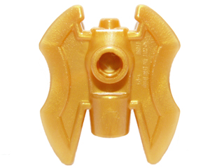 Weapon Axe Head with Twin-Blade in Pearl Gold