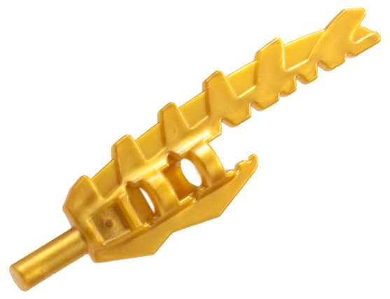 Weapon Sword Serrated with Bar Holder in Pearl Gold