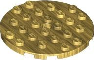 Plate Round 6 x 6 with Hole in Pearl Gold