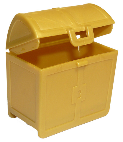 Duplo Treasure Chest Opening 2 x 3 x 3 with Detailed Lid Ends in Pearl Gold
