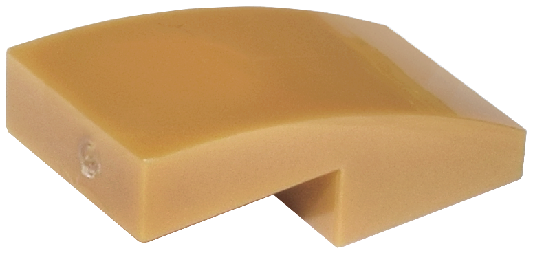 Brick Curved 2 x 1 No Studs [1/2 Bow] in Pearl Gold