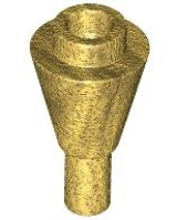 Cone 1 x 1 Inverted with Bar at Bottom (Ice Cream Cone) in Pearl Gold