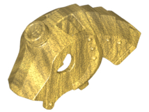 Animal / Creature Accessory, Horse Battle Helmet, Stud on Top Type 2 in Pearl Gold