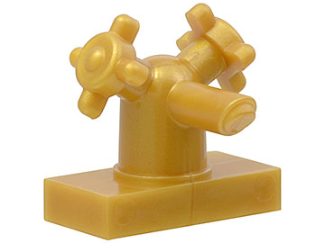 Tap 1 x 2 with Dual Handles, Small in Pearl Gold