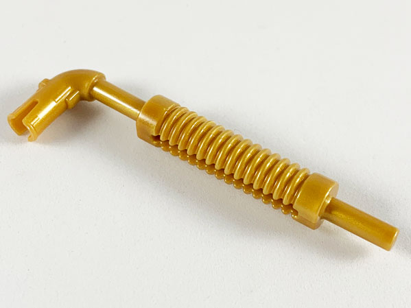 Exhaust Pipe with Technic Pin - Flat End, Rounded Hole in Pearl Gold