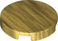 Tile Round 2 x 2 with Bottom Stud Holder in Pearl Gold