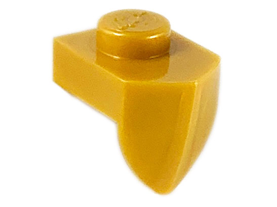 Plate Special 1 x 1 with Vertical Tooth in Pearl Gold