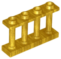 Fence Spindled 1 x 4 x 2 [4 Top Studs] in Pearl Gold