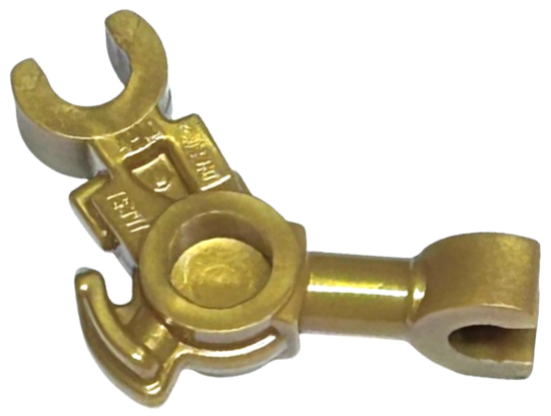 Hero Factory Minifigure Arm [2 Clips at 90°] in Pearl Gold