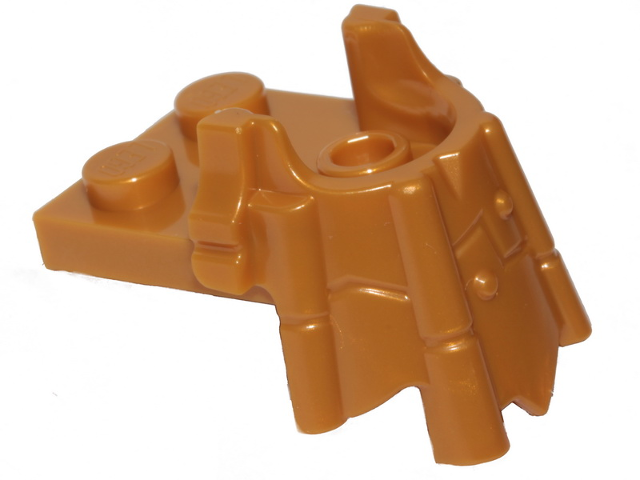 Plate Special 2 x 2 with Curved Minifig Head Holder in Pearl Gold
