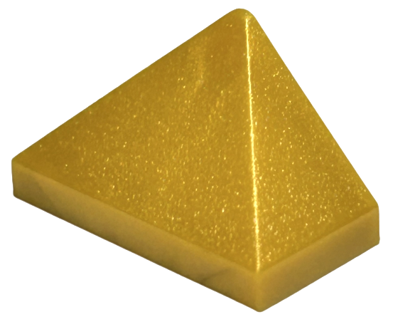 Brick Sloped 45° 2 x 1 Triple with Inside Stud Holder in Pearl Gold