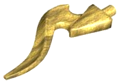 Wave / Flame Rounded Single with Pin in Pearl Gold