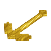 Tool Pickaxe Blocky, Double in Pearl Gold