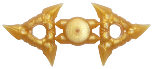 Weapon Throwing Star / Shuriken with Textured Grips [Complete Sprue of 2] in Pearl Gold