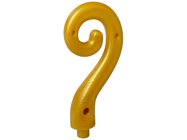Animal Body Part / Plant, Tail / Vine Curled with Bar in Pearl Gold